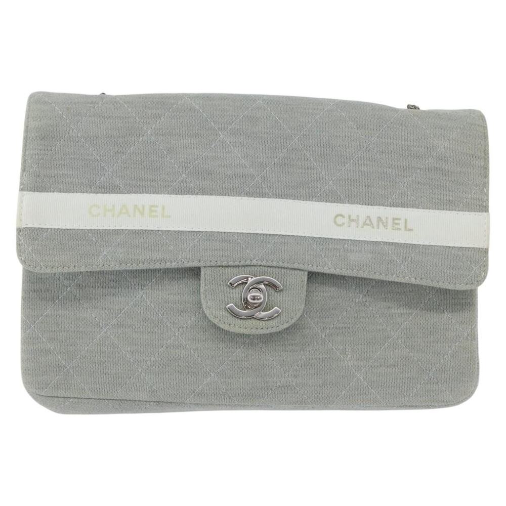 Chanel Matelasse Jersey 26 Chain Shoulder Bag Gray